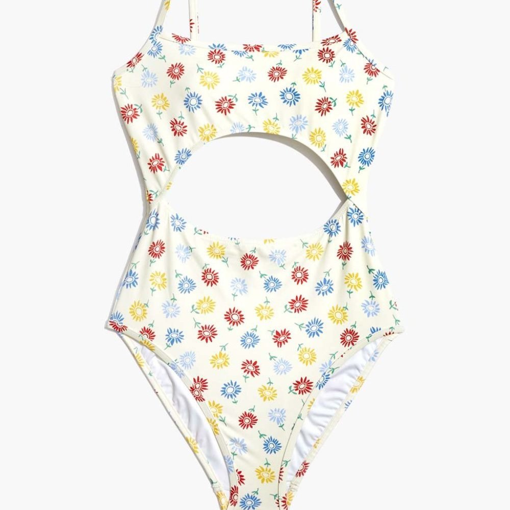 Madewell Vintage Floral Blair Cutout One-Piece